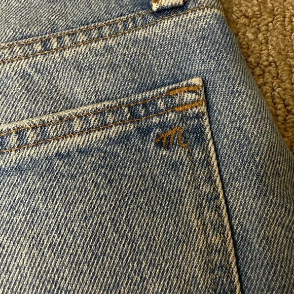 Madewell Women's Denim Jean Shorts Distressed High-Rise Relaxed Frayed Size 27 - Picture 8 of 11